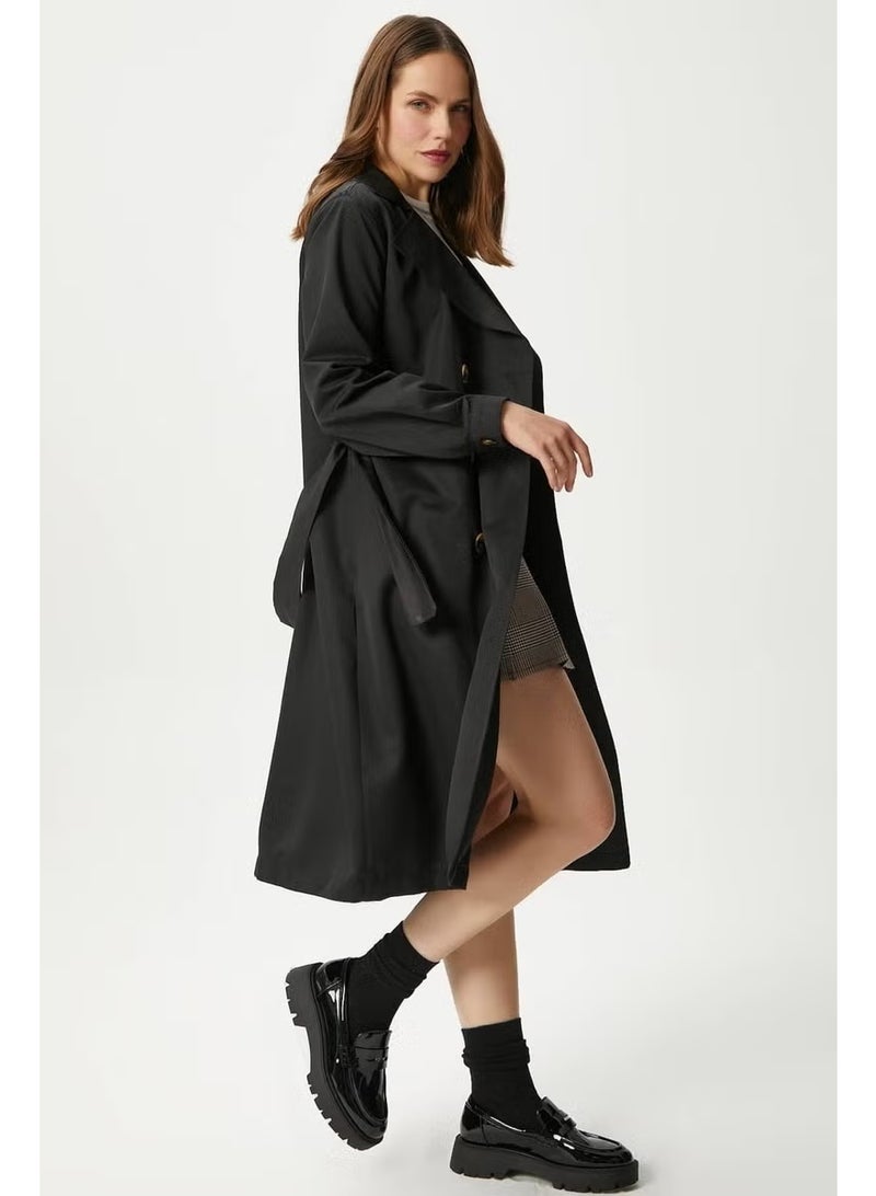 Ritnice Women's Light Seasonal Black Trench Coat - Image 4